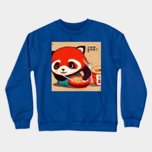 Kawaii Red Panda Eating Ramen Crewneck Sweatshirt